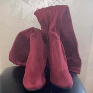 Suede over knee boots